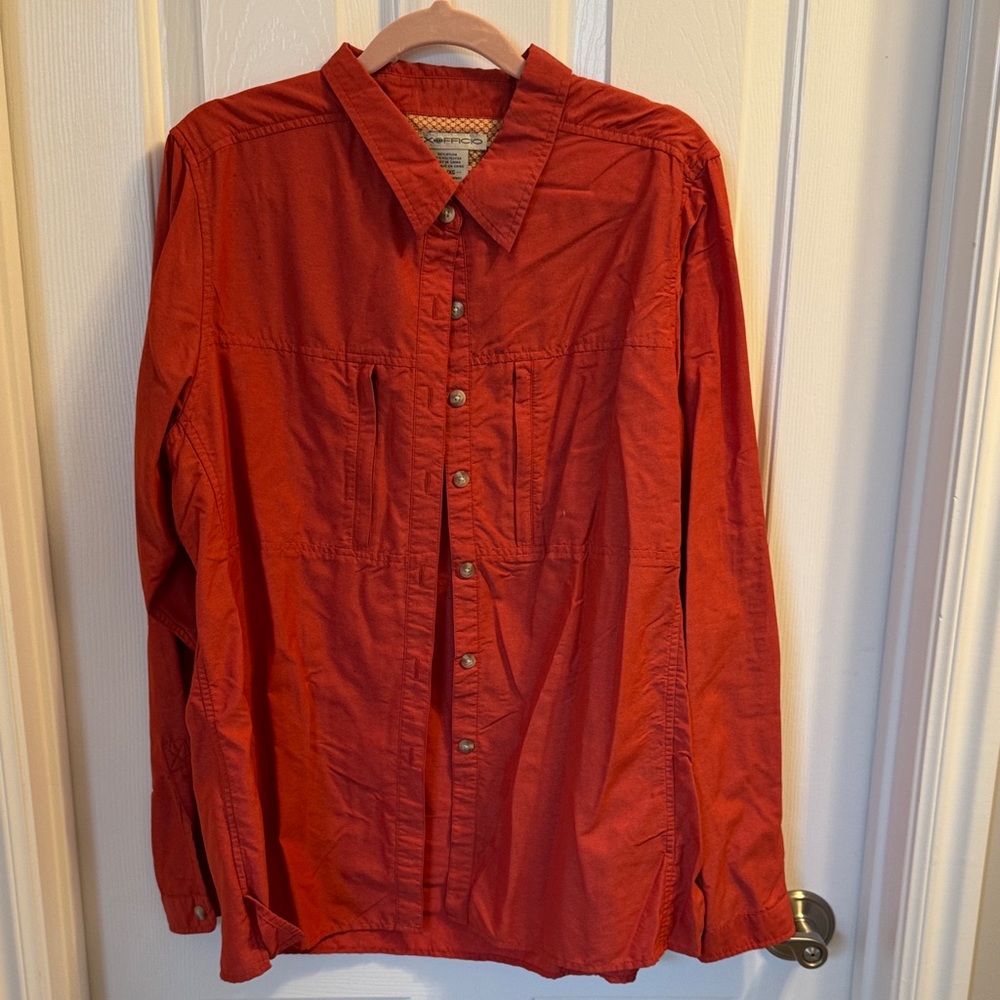 Exofficio Orange Shirt with Patterned Collar
